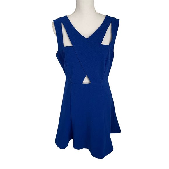 J.O.A. Dresses & Skirts - JOA Los Angeles Cobalt Blue Cutout Sleeveless Fit & Flare Mini Dress Large